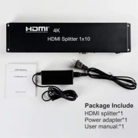4K HDMI Splitter1 in 10 Out Splitter Support Full HD 4K/2K 3D Resolution with IR Extension EDID Management RS 232