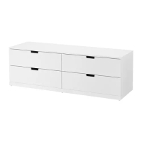 NORDLI 抽屜櫃/4抽, 白色, 160x54 公分