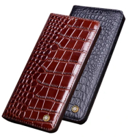 Luxury Natural Leather Magnetic Closed Phone Bag Case For Motorola Moto edge Plus/Motorola Moto edge S Flip Cover With Kickstand