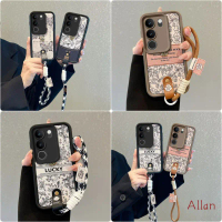 เคสโทรศัพท์, สำหรับ vivo v29, v29pro, v2250, v2251, วัสดุ TPU และหนัง, พร้อมเชือกเส้นเล็ก, กันกระแทก