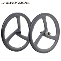SILVEROCK Carbon 7 Speed Wheel 16 Plus Tri Spoke for Brompton Folding Bike Clincher 16inch 349 Wheelset