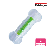 【Petstages】綠咖咖果凍骨-L(潔牙 耐咬 寶特瓶聲響 狗玩具)