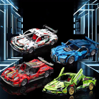 Compatible with Lego, Lamborghini, Cyberpunk Tech Parts, Racing Car, Pull-Back Sports Car, Small Par
