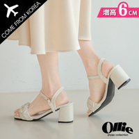 [現貨]韓國Ollie訂製款 韓國空運 雲朵抓皺 6CM超顯瘦高跟涼鞋涼拖鞋 【F72900002】