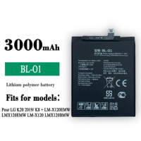 New 3000mAh 3.85V BL-01 Battery For LG K20 2019 K8 BL-O1 Mobile Phone High Quality Replacement Battery Lithium Battery