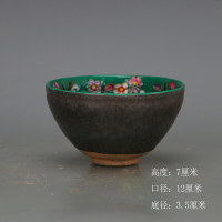 大明建盞梅花掐絲琺瑯彩 仿古舊貨瓷器古玩古典家居裝飾收藏擺件