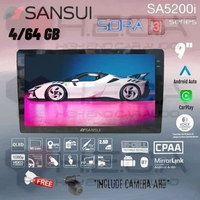 SANSUI SORA 3 Series 4/64 GB GEN3 Android 9" Inch SA-5200I Head Unit Tape Mobil GEN 3 + Camera AHD
