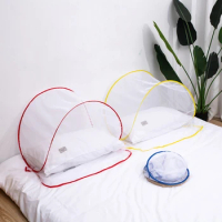 Foldable Head Mosquito Net Circular Anti Mosquito Soft Guaze Fabric For Bed Portable Single Place For Trips Bedroom Decor.