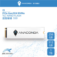 ANACOMDA巨蟒 PCIe Gen3x4 NVMe SSD固態硬碟 I3 512GB
