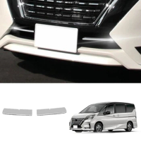 For Nissan Serena C27 Highway Star Chrome Under Front Center Grille Grill Moulding Strips Cover Trim Car Styling