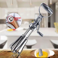 Manual Mixer Whisk Egg Beater Stainless Steel Manual Hand Mixer Self-Turning Cream Utensils Kitchen Mixer Egg Tools