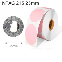 10/30/50/100Pcs Pink Color Adhesive NFC 215 tag Programmable NFC Tags Compatible With Android &amp; IPhone 504 Bytes Memory NFC Tag