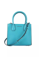 MICHAEL KORS 心愛的 Michael Kors Mercer 女士中型皮革斜背包，瓷磚藍色 - O1-30F6SM9M2L-TILE BLUE