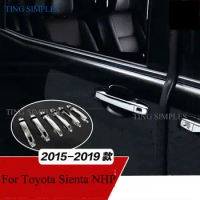 For Toyota Sienta NHP170 2015 2016 2017 ABS Chrome Door Handle Cover Trim Moulding Cap Bezel Overlay Protector Accessories