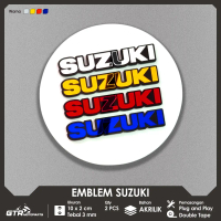 [COD] GTR Emblem Suzuki 2 PCS Logo Suzuki Timbul 3D Aksesoris Motor Suzuki