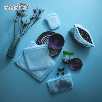 美國Stasher 彩虹系列白金矽膠密封袋-長形藍(食物袋/保鮮袋/收納袋)
