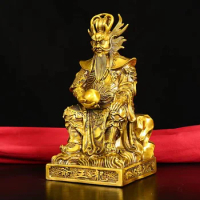 Antique Old QingDynasty dragon king Brass Buddha Statue Brahma Buddha Statue Decoration Decorations