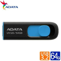 【ADATA 威剛】UV128 64G USB3.2 隨身碟(藍)