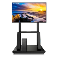32-75 inch movable TV stand, conference all-in-one machine floor mounted wheeled trolley with a load-bearing range of 125kg