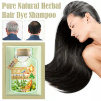 Pure Natural Herbal Hair Dye Shampoo 5 Minutes Change Hair Color Fashion Women White Repair Gray Hair Care Men Non-irritati S8R4