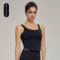 Carla Sports Bra Tops Summer Sleeveless Basic Square Neck Crop Tanktop with Cup Bra Corset Bra Atasa