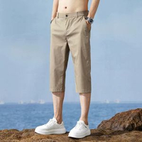 夏季冰絲錦棉七分褲休閒薄款外穿寬鬆直筒潮流百搭涼感短褲子
