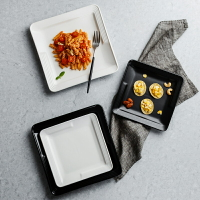 創意方形陶瓷盤西餐盤炒飯盤炒面盤家用平盤早餐盤子裝菜盤子大號