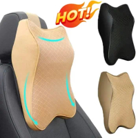 Car Seat Headrest Travel Neck 3D Memory Foam Pillow Pain Relief Headrest Breathable Mesh Pad Support Head Soft Cushion