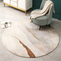 圓形地毯 北歐簡約可水洗家用圓形地毯輕奢電腦椅地毯圓形高檔書房地毯臥室【HZ61363】