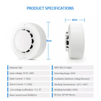 Tuya WiFi Fire Protection Smoke Detector Smoke House Fire Alarm Home Security System Firefighters