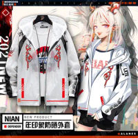 Arknights Game Cosplay Nian costumes Hooded Loose clothes Fashion Print Long Sleeve Tops Unisex Men Female Knickers Daily Set