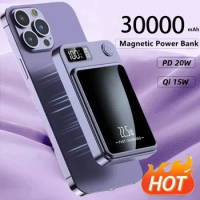 30000mAh Magnetic Qi Wireless Charger Power Bank 22.5W Fast Charging for iPhone 14 13 12 11 Samsung Huawei Xiaomi Mini Powerbank