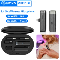 BOYA BY-WM3 Professional Condenser Wireless Lavalier Lapel Recording Microphone for iPhone Android Camera PC Live Streaming Vlog