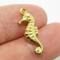 20pcs - Solid Sea Horse Charm, BrassCharms For Jewelry Making, Animal Charm, Earring Findings, 21x7.7mm - R1350