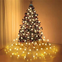 Outdoor Christmas Tree Lights With Memory Function Timer Waterproof Christmas String Light (6.6ft x 16 Drop) Drop Shipping