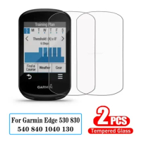Tempered Glass for Garmin Edge 530 830 540 840 1040 130 2 Pcs Screen Protector Bicycle GPS Stopwatch Glass Film Accessories