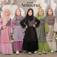 Labella Gamis Ameena Anak Perempuan Motif Garis Warna Warni Baju Muslim Anak Cantik dan Nyaman