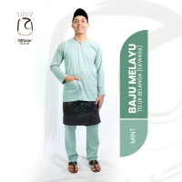 Baju Melayu Teluk Belanga Habeeb Stitch 2024 - Mint, XS-6XL (Cotton Premium Japan)