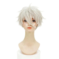 Anime Blue Lock Seishiro Nagi Seishiro Cosplay Wig 30cm Silver White Hair Heat Resistant Cosplay Anime Wigs