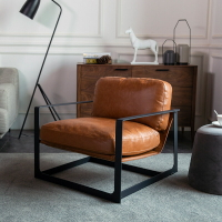沙發椅 北歐單人沙發現代簡約皮藝休閑單椅咖啡椅公寓懶人沙發餐廳咖啡