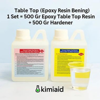 Epoxy Resin Bening 1Kg Table Top Clear Glossy Anti Kuning Keras Untuk Meja Kayu Finishing Premium Aw