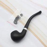 Mini Portable Smoking Pipe Black Delicate Filter Cigarette Holder Natural Handmade Cigarette Pipe Bent Round