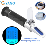 Salinity Meter 0-100‰ Sodium Chloride Concentration Mariculture Breeding Refractometer With Plastic/PU Box