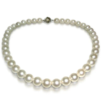 【小樂珠寶】寵妻款加長款南洋深海貝珍珠項鍊(豐滿適合10mm白色加長46公分18吋)