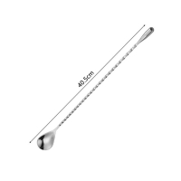 不銹鋼長吧勺雞尾酒攪拌棒（水滴吧勺銀色-40.5cm-【2個裝】） 