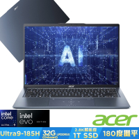Acer 宏碁 Swift Go SFG14-73-91F9 14吋輕薄筆電(CU9-185H/32GB/1TB/Win11)藍/EVO認證