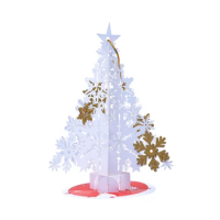 3D Popup Christmas Greeting Cards Winter Snowflake Tree Cards with Envelope for 2024 New Year Thanksgiving Day Gift