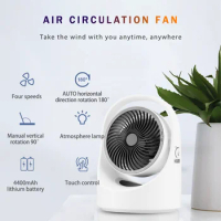 USB Strong Speed Table Fan Rechargeable Air Circulation Fan A11 with Warm Night Light
