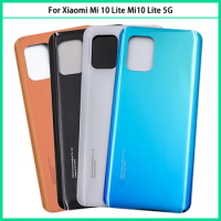 10PCS For Xiaomi Mi 10 Lite 5G Battery Back Cover 3D Glass Panel Mi10 Lite Rear Door Battery Housing Case With Adhesive Replace