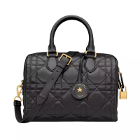 Christian Dior Groove 25 Bag Macrocannage Calfskin Black